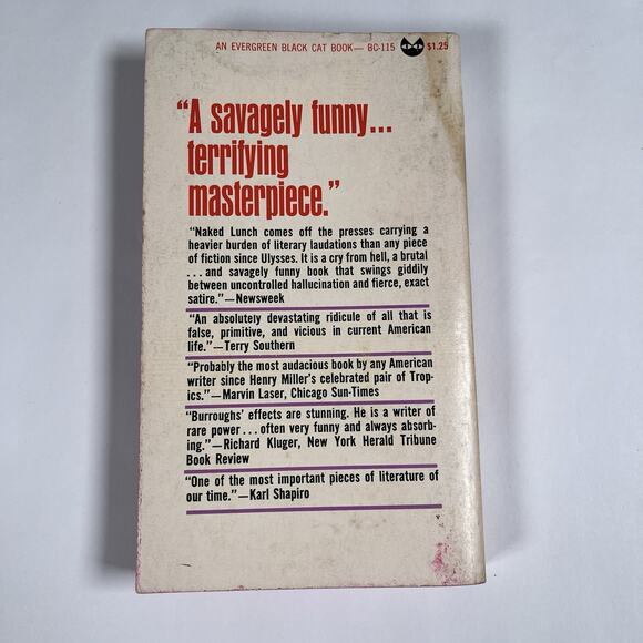 Naked Lunch - William Burroughs Vintage Black Cat Paperback 1966 - Picture 3 of 8